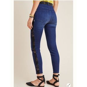 Anthropologie Pilcro Ultra High Rise Floral Jeans
